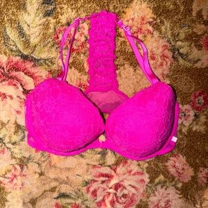 Victoria's Secret Fuchsia Lace Racerback Bra